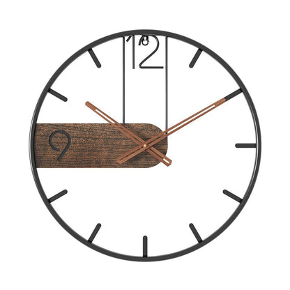 Walnut Wood Wall Clock | Modern Stainless Steel Frame
