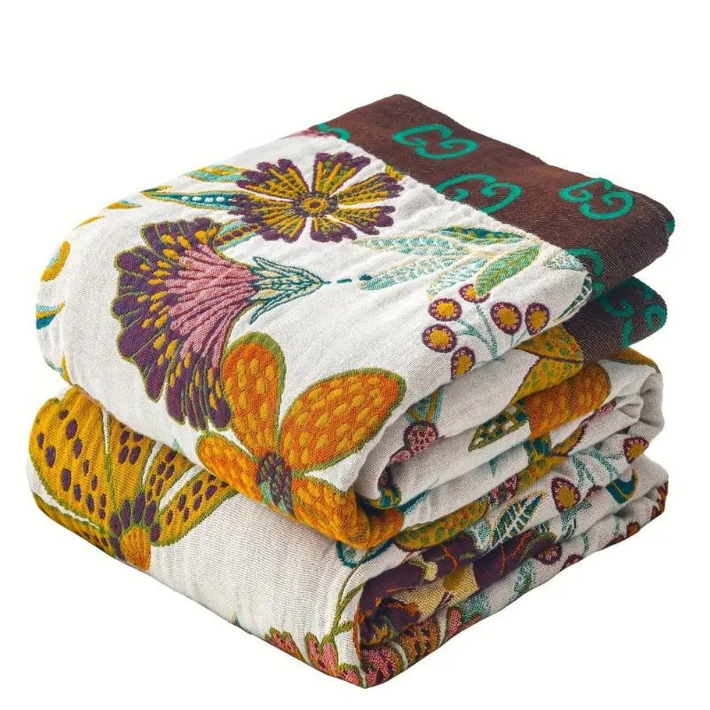 Vintage Floral Throw Blanket | Classic Botanical Pattern