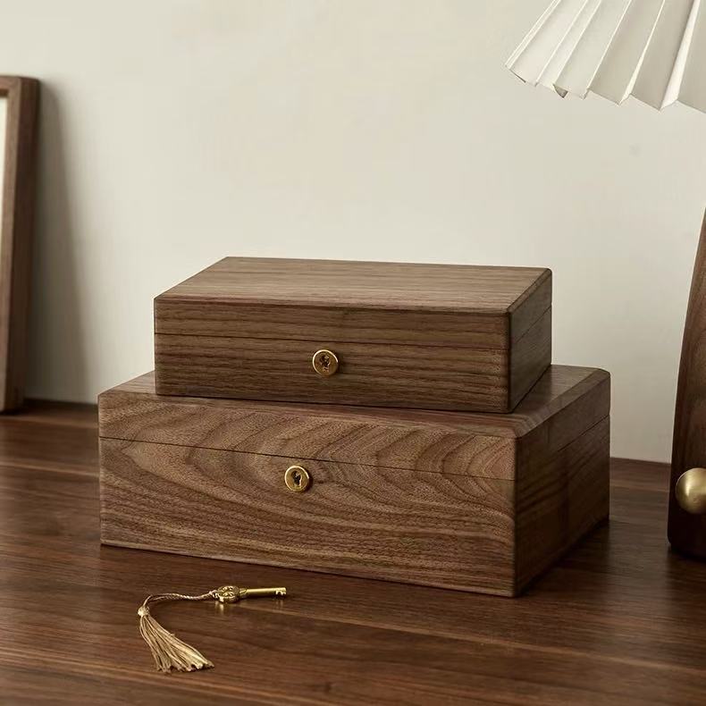 Minimalist Walnut Watch Box with Lock