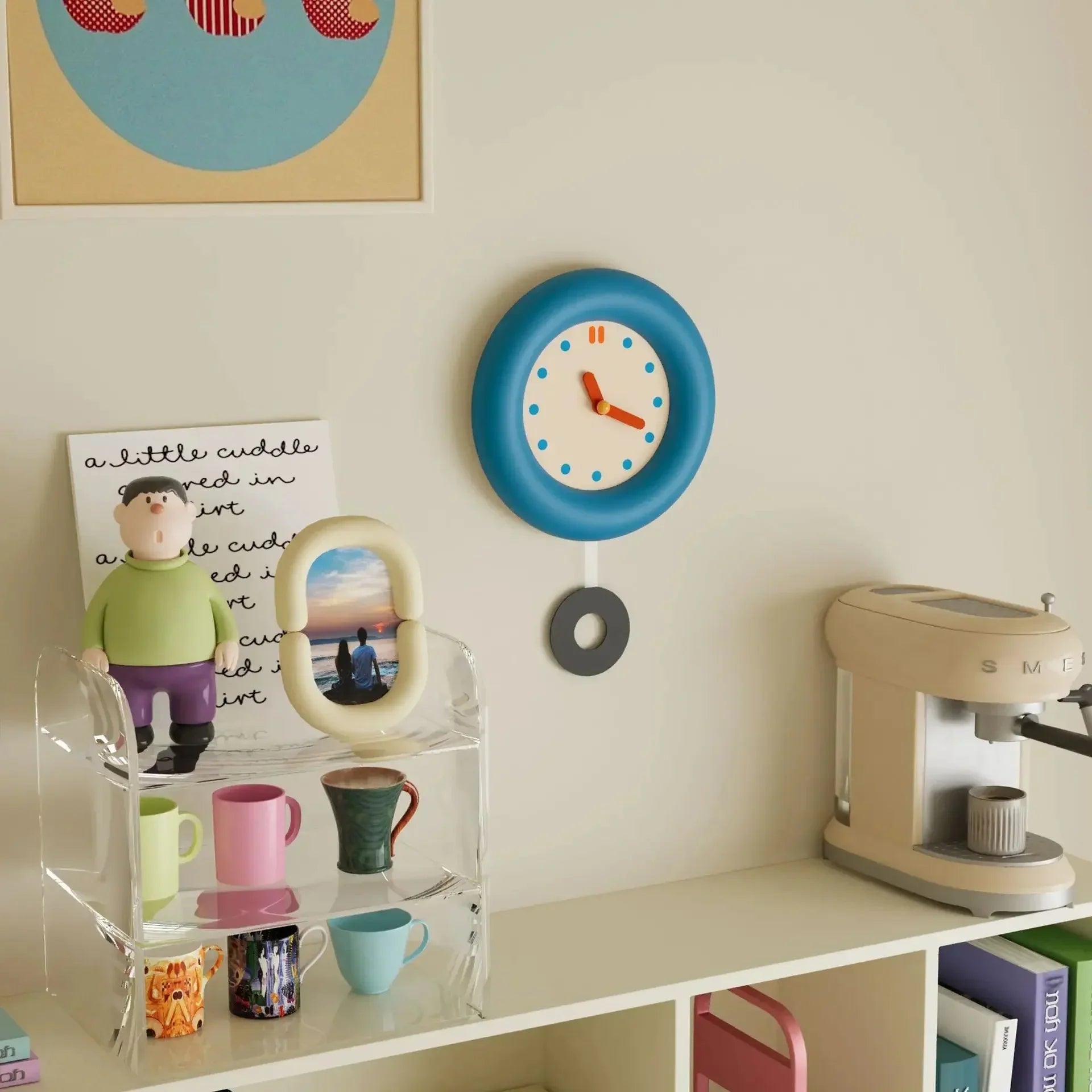 Color Accent Round Wall Clock