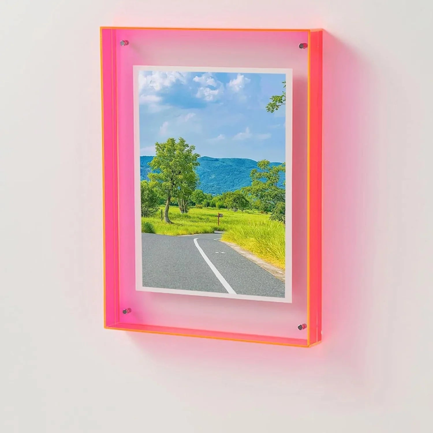 Floating Acrylic Solid Block Photo Frame