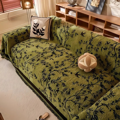 Damask Pattern Couch Cover | Elegant Floral Sofa Bedding