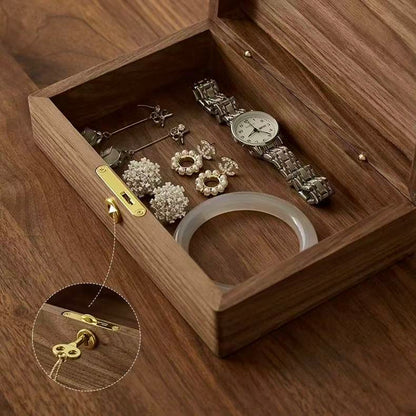 Minimalist Walnut Watch Box with Lock