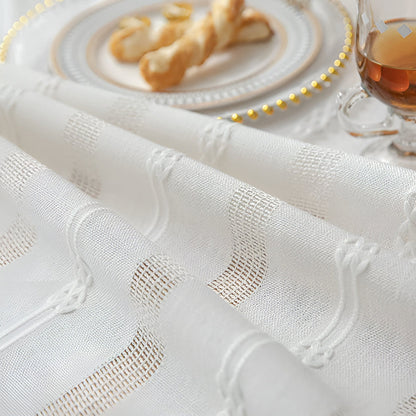 Blue Striped Table Runner | Fabric with Tassels