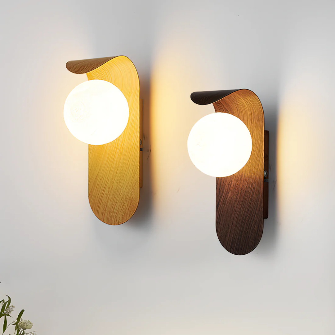 LED Wall Sconce | Scandinavian Minimalist Wooden Bedroom Light