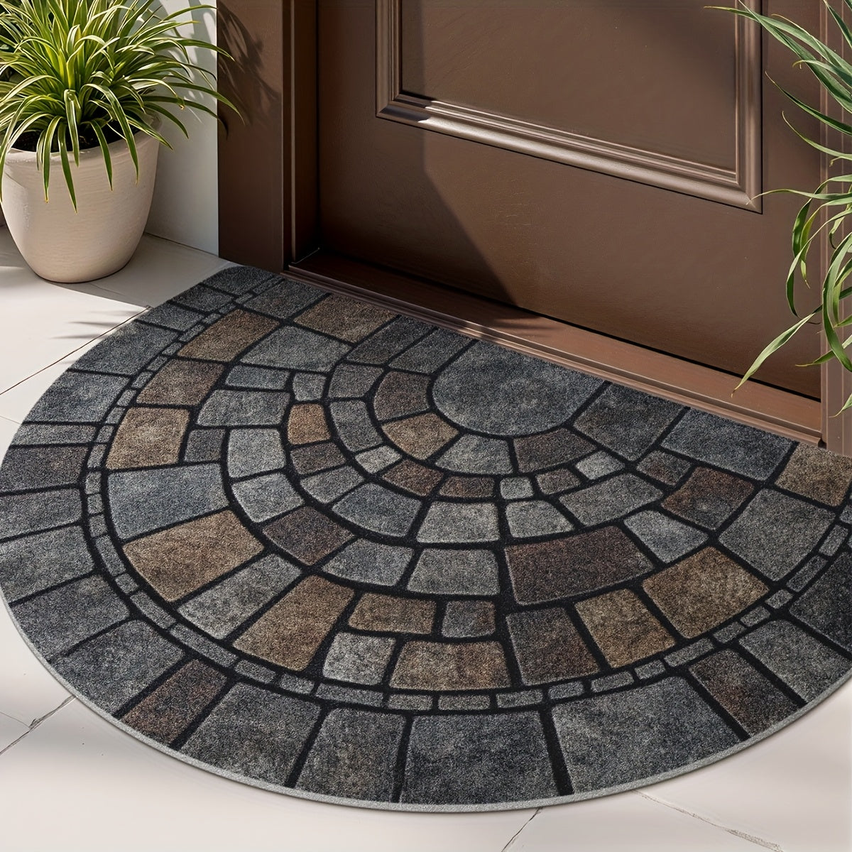Half Moon Mosaic Door Mat