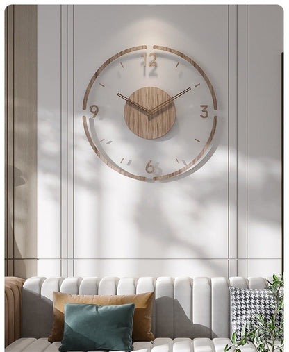 Large Scandinavian Wall Clock | Solid Wood Modern Decor
