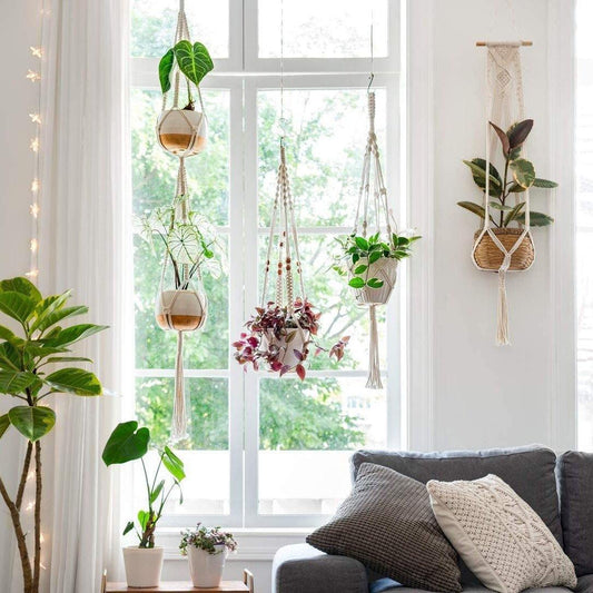 4-Piece Macrame Plant Hanger Set