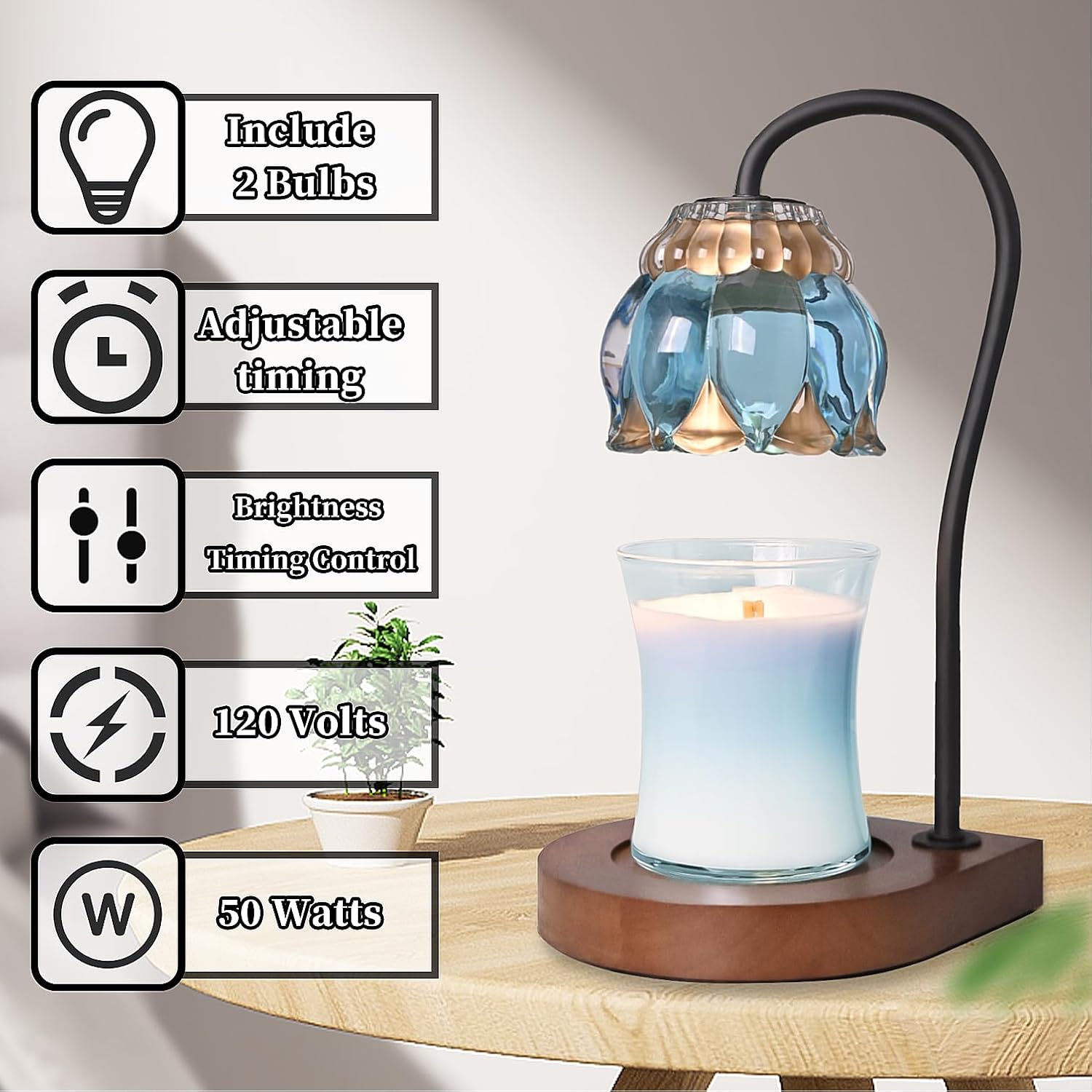 Colorful Glass Mosaic Candle Warmer Lamp