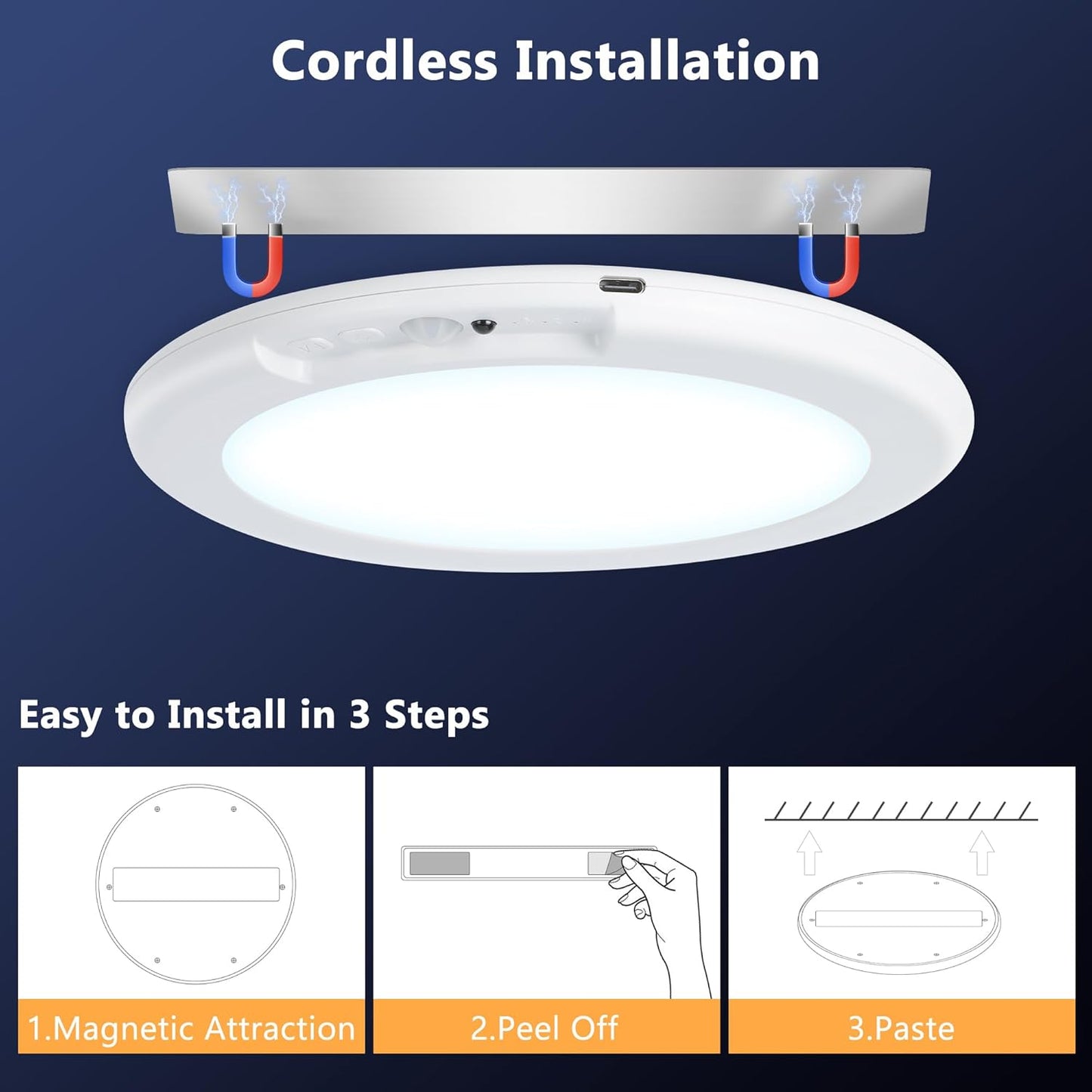 Stick-On Motion Sensor Ceiling Light