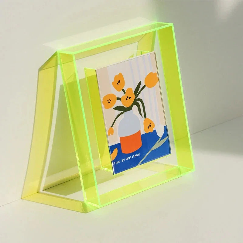 Acrylic Photo Frame with Neon Accent Edge