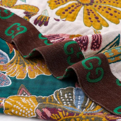 Vintage Floral Throw Blanket | Classic Botanical Pattern