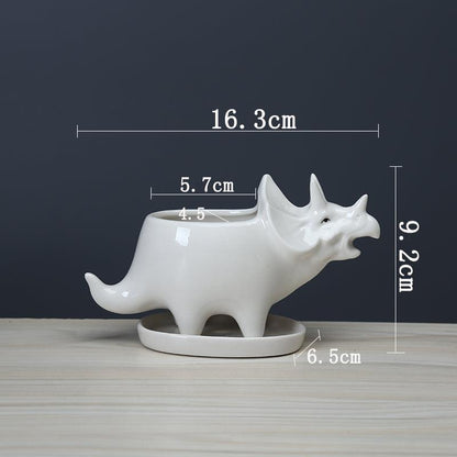 Dinosaur Succulent Planter Pot with Drainage Tray