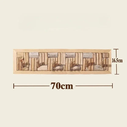 Wood Peg Rail Wall Coat Rack