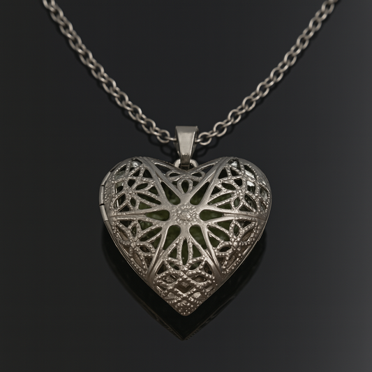 Lacewrought Heart Nightglyphs Luminescent Necklace