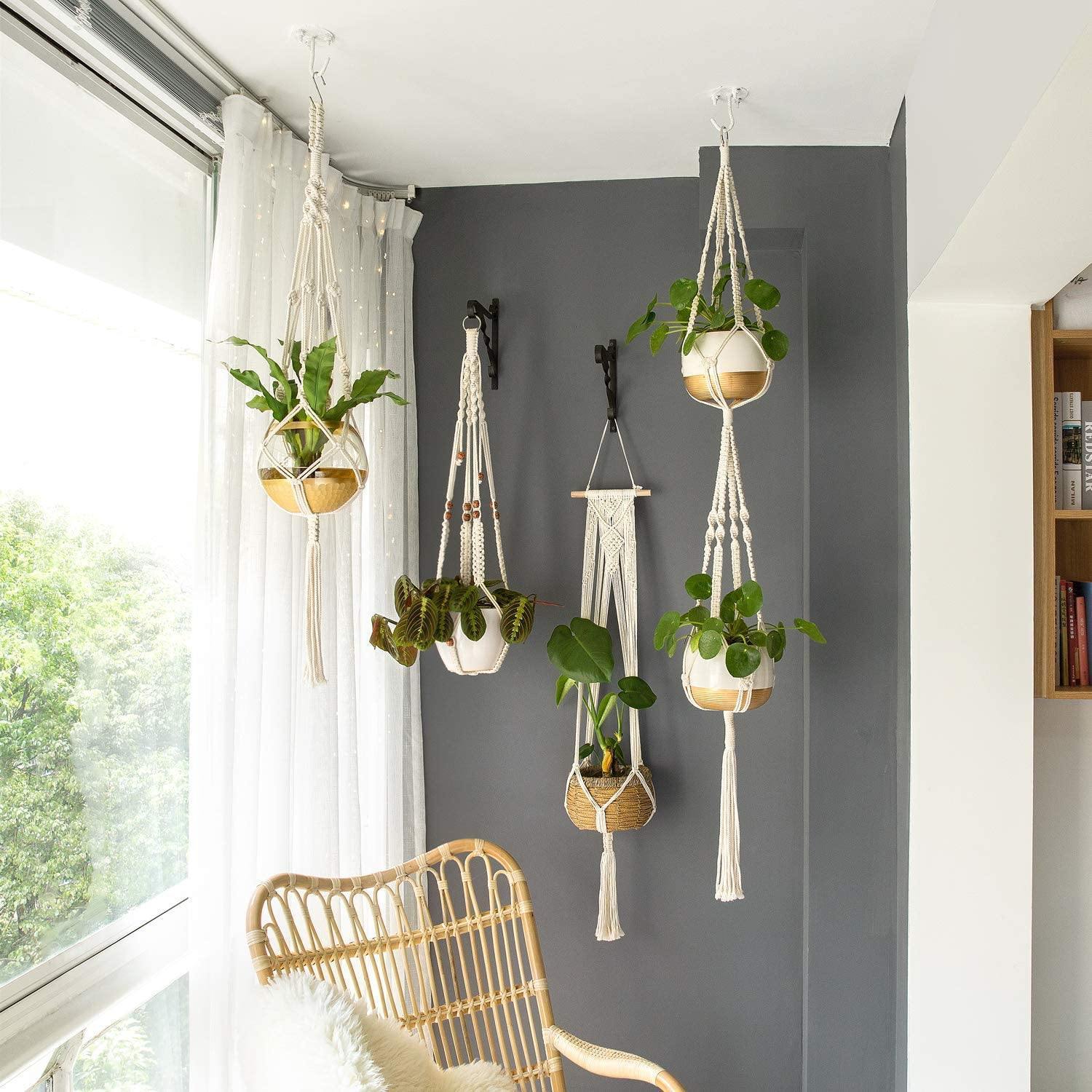 4-Piece Macrame Plant Hanger Set