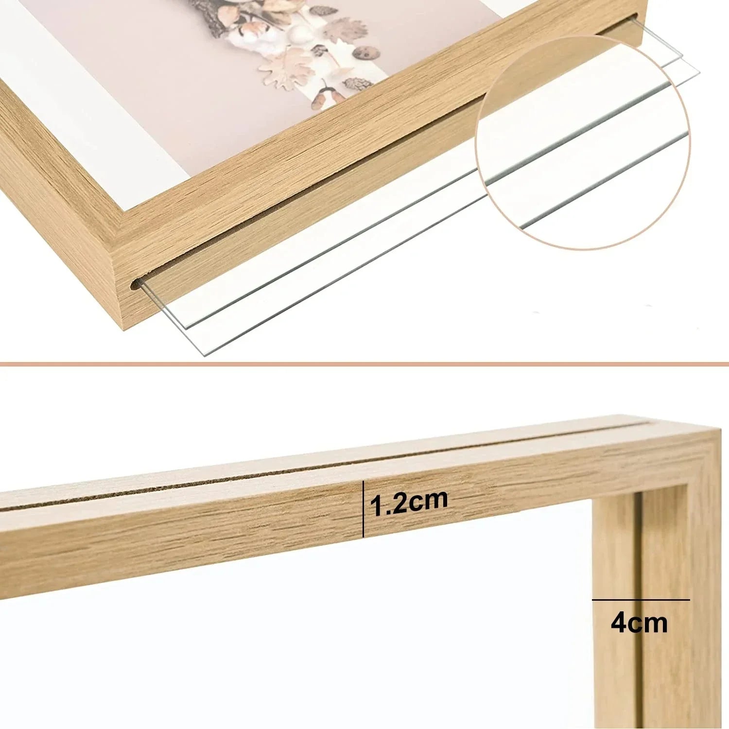 Solid Wood Gallery-Inspired Display Photo Frame
