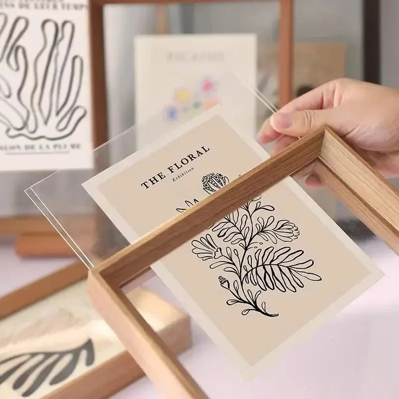 Solid Wood Wide-Profile Display Photo Frame