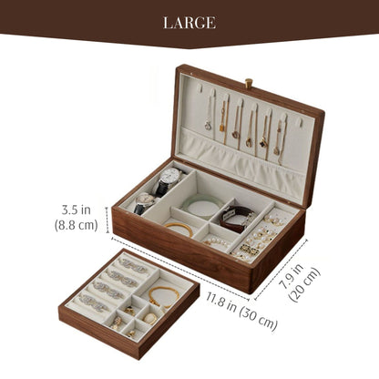 Walnut Jewelry Box with Lift Out Tray