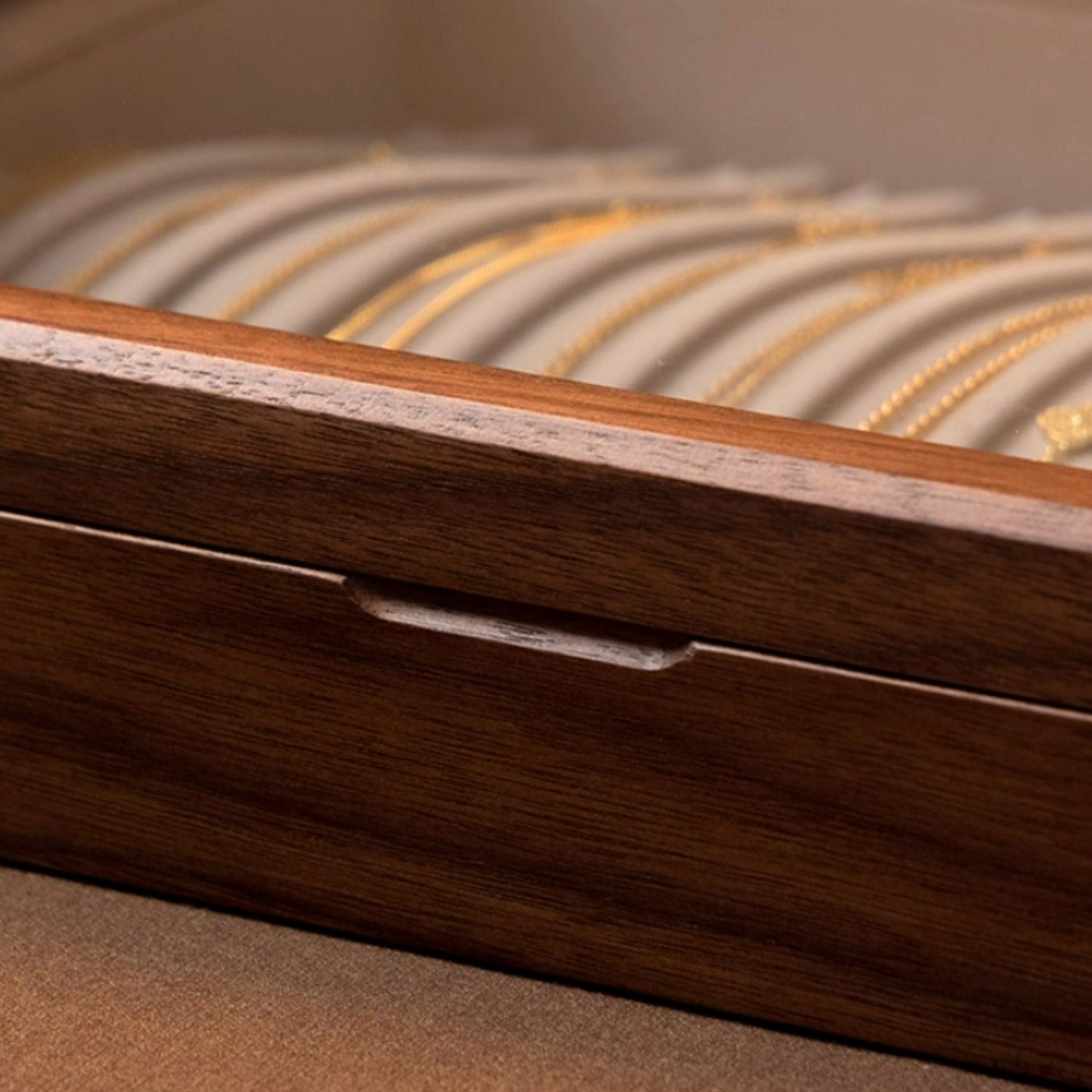 Solid Walnut Necklace Storage Box