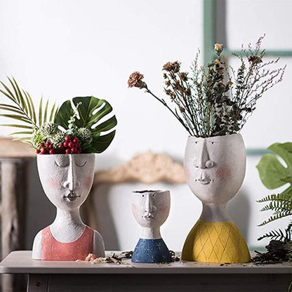 Modern Face Ceramic Planter Pot