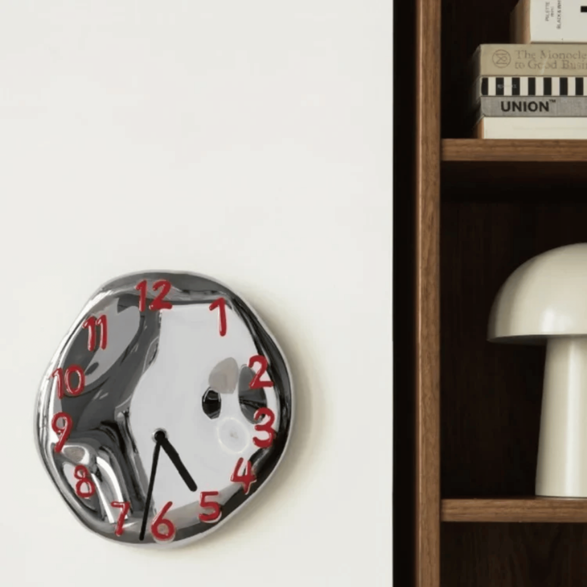 Distorted Numeral Art Wall Clock