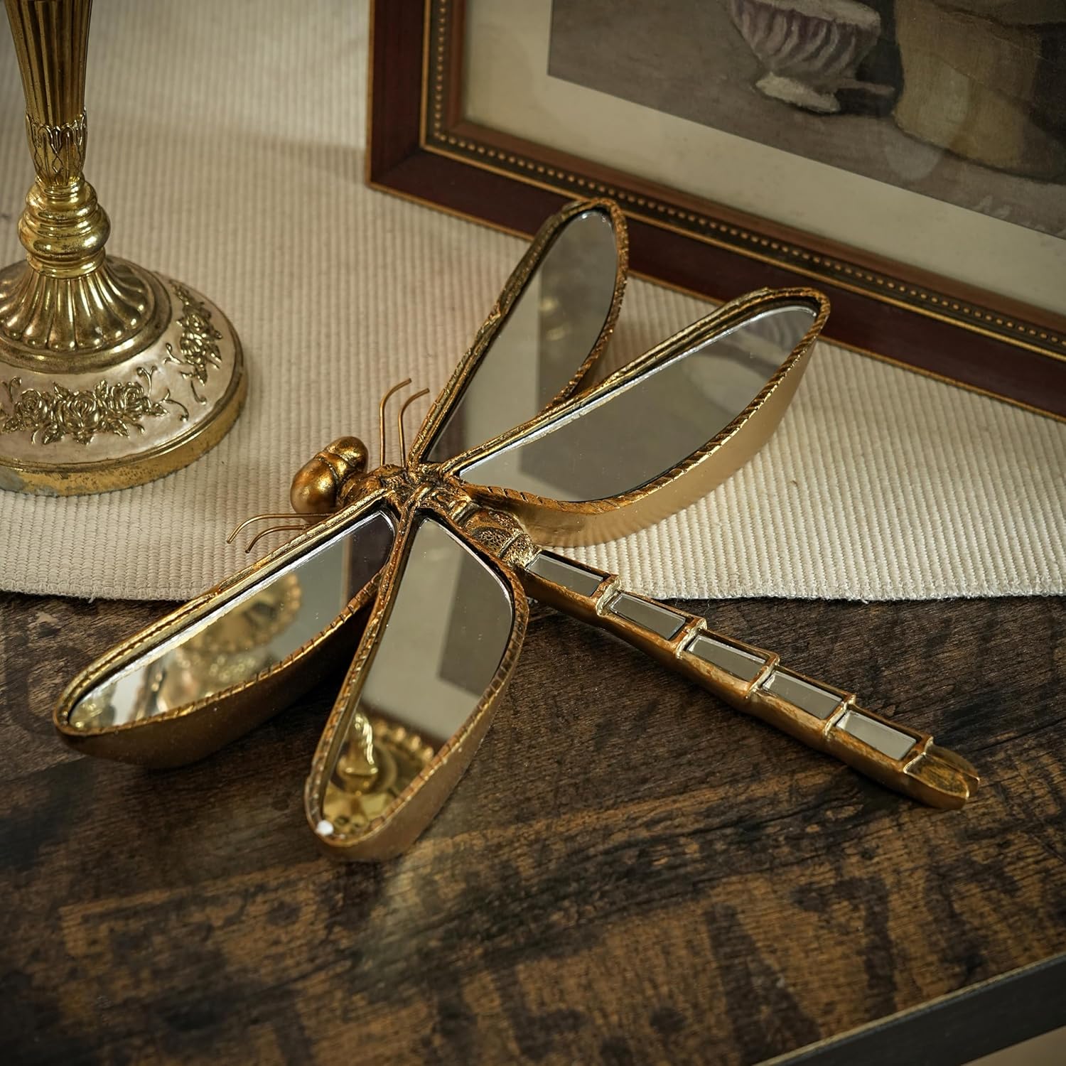 Antique Gold Insect Wall Mirror