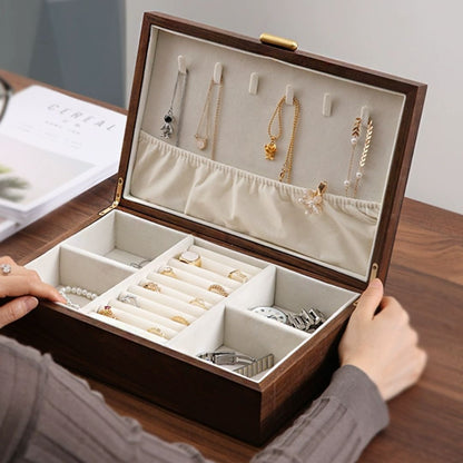 Walnut Jewelry Box with Necklace Organizer