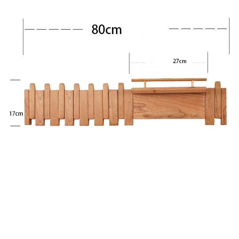 Dark Wood Entryway Wall Coat Rack