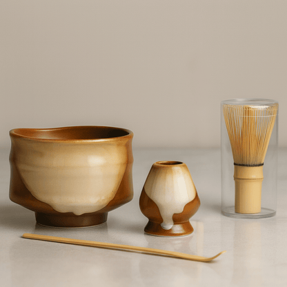 Natural Ceramic Matcha Tea 4-Piece Set
