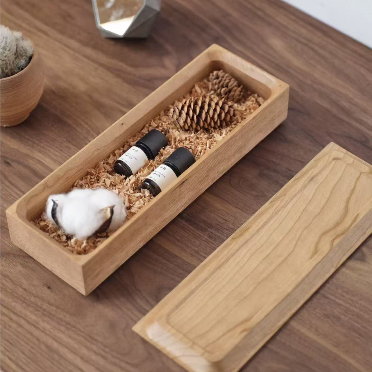 Solid Walnut Desktop Storage Box