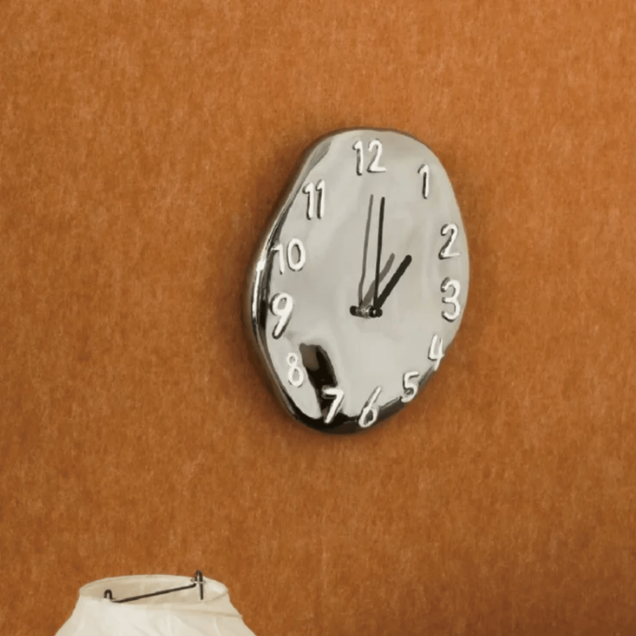 Distorted Numeral Art Wall Clock