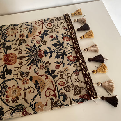 Vintage Floral Table Runner | Bird Pattern