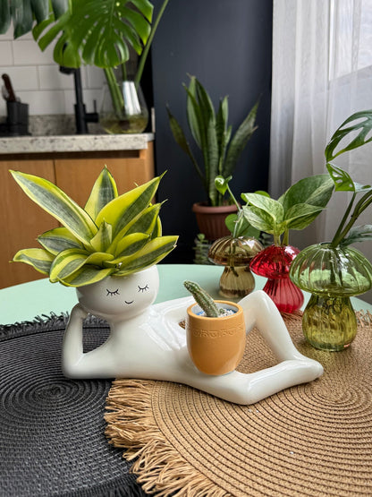 Reclining Figure Ceramic Planter Pot