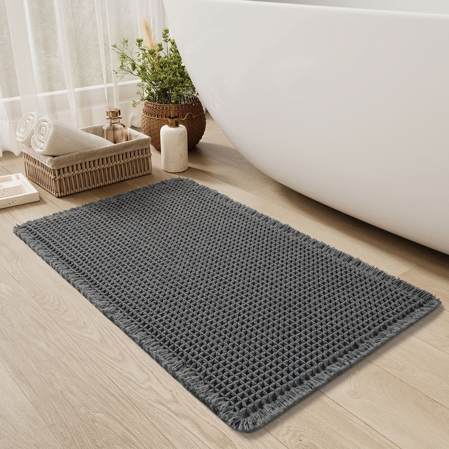 AbsorbEase | Waffle Bath Mat – Ultra-Absorbent Cotton Design 5