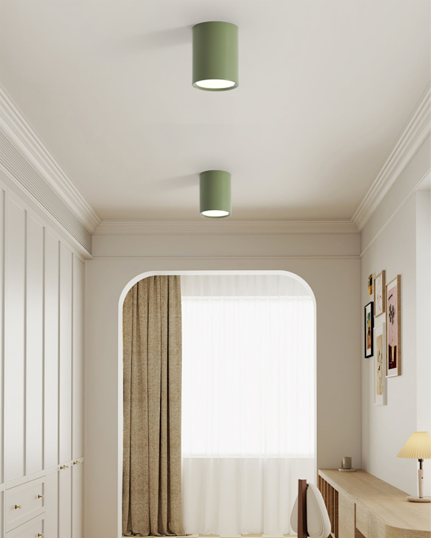 Cylindrical Flush Mount Ceiling Light