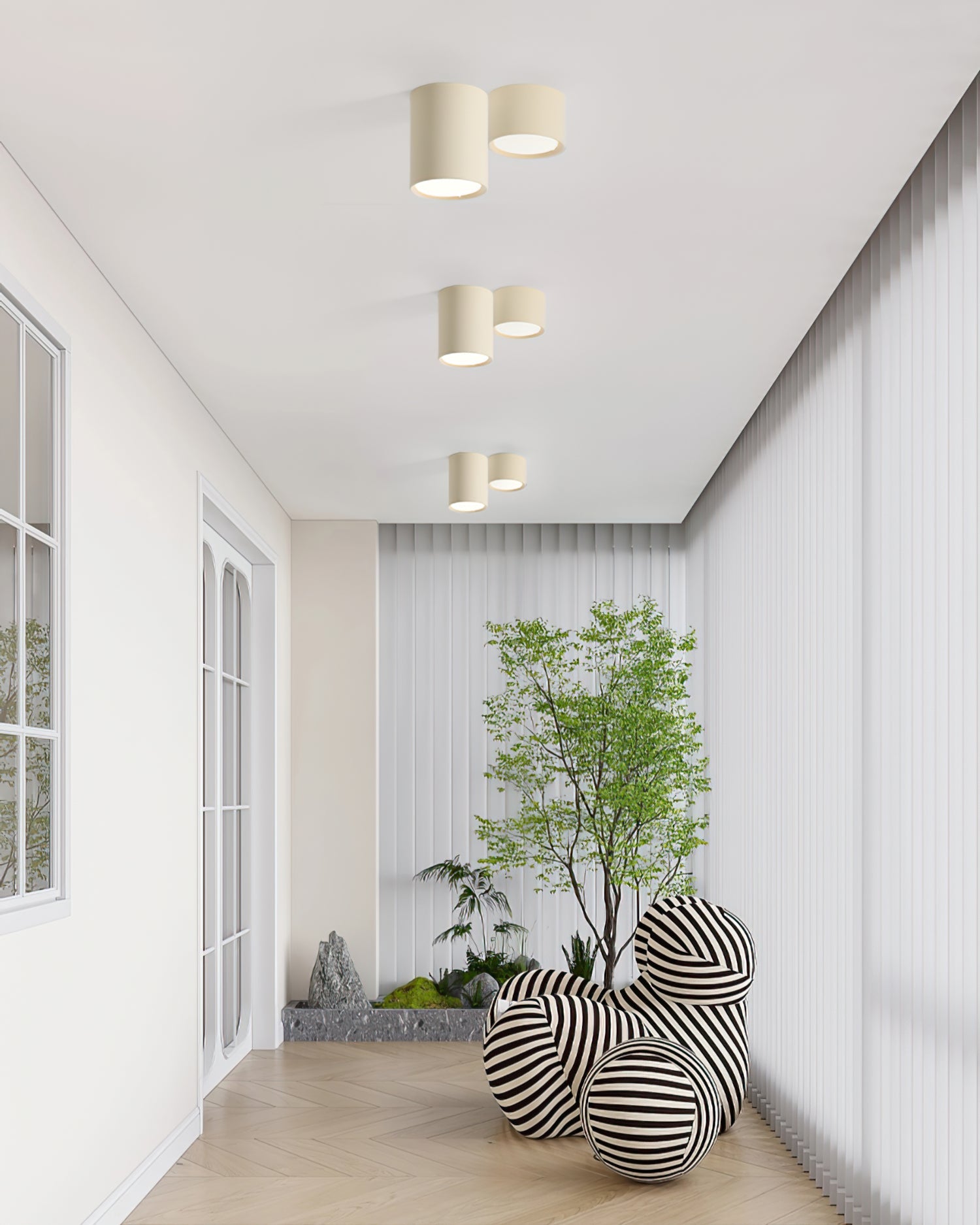 Cylindrical Flush Mount Ceiling Light