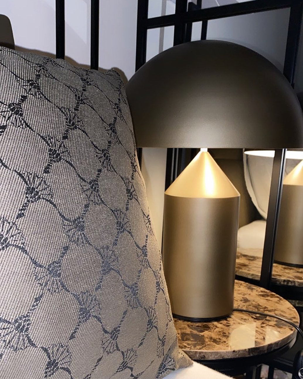 Brushed Metal Dome Table Lamp