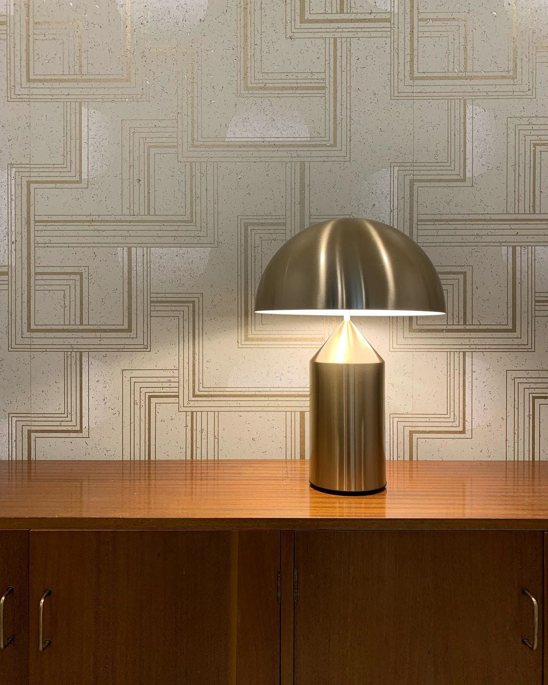 Brushed Metal Dome Table Lamp