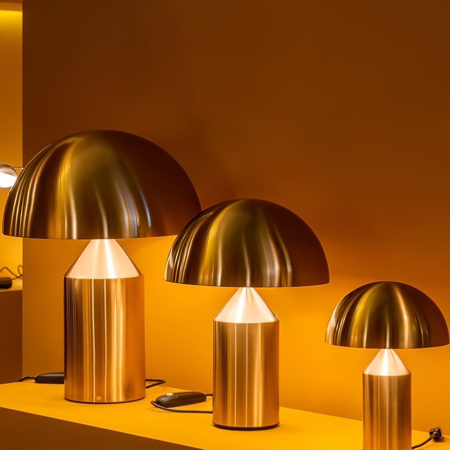 Brushed Metal Dome Table Lamp