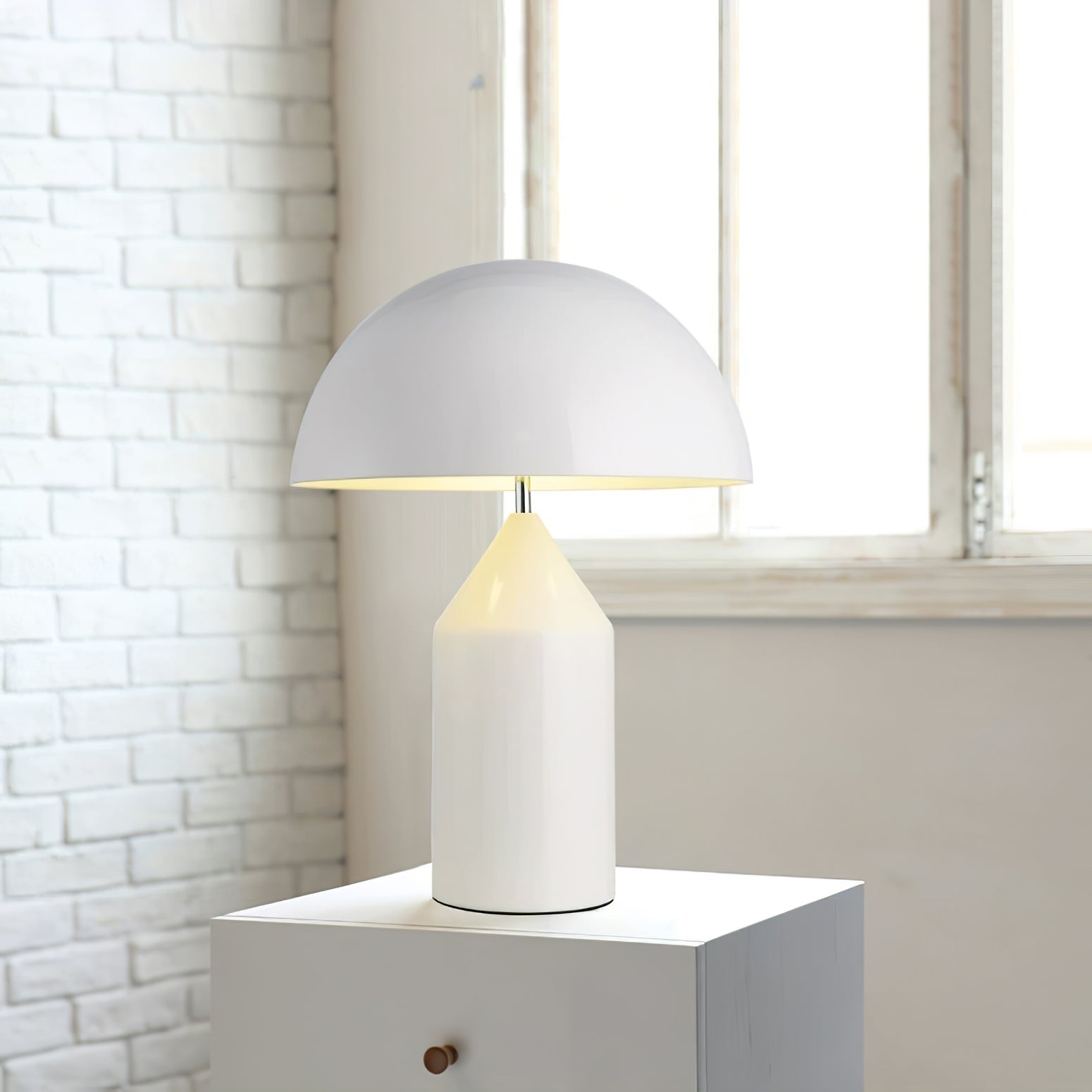 Brushed Metal Dome Table Lamp