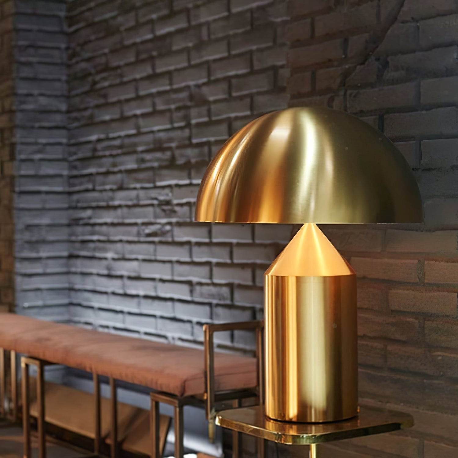 Brushed Metal Dome Table Lamp