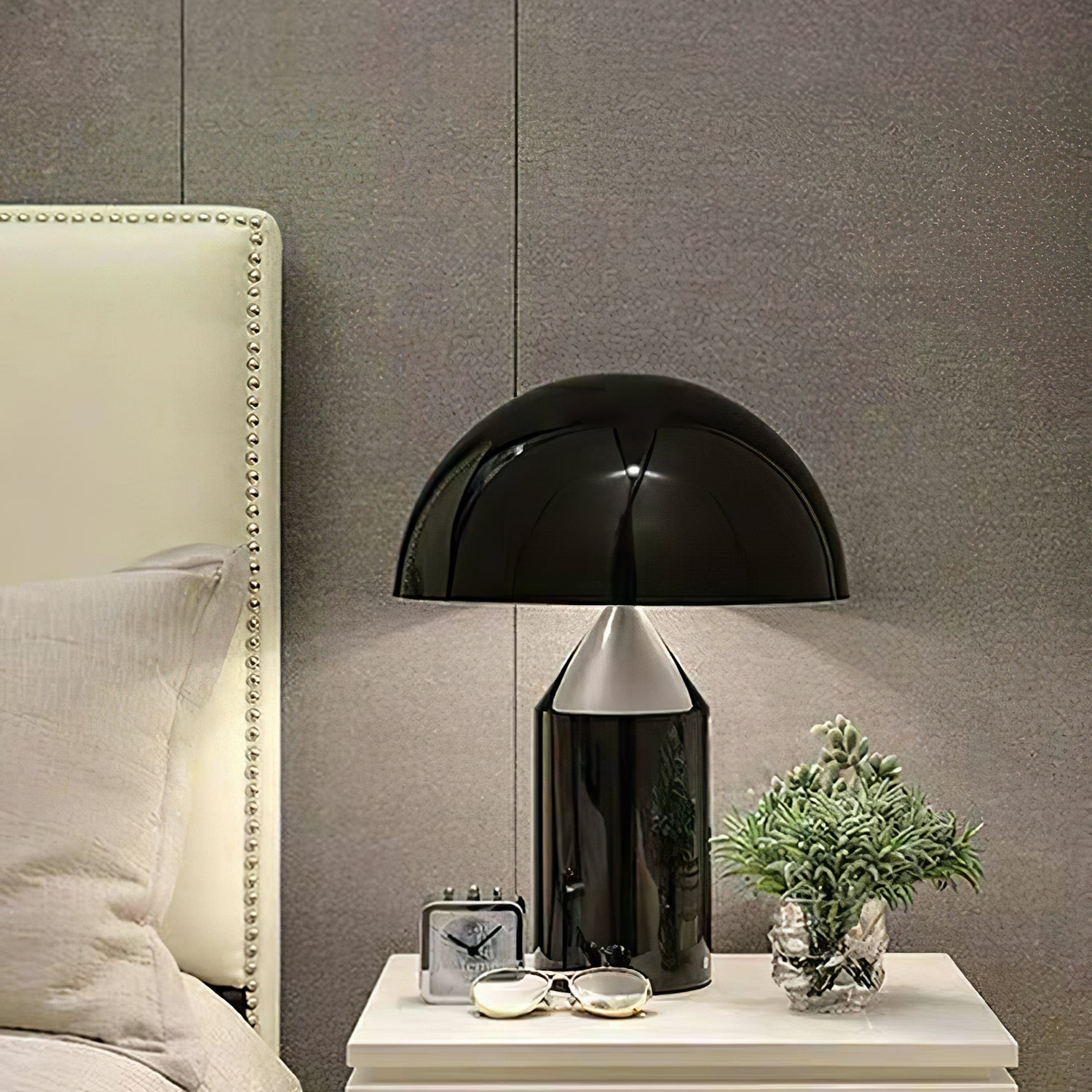 Brushed Metal Dome Table Lamp