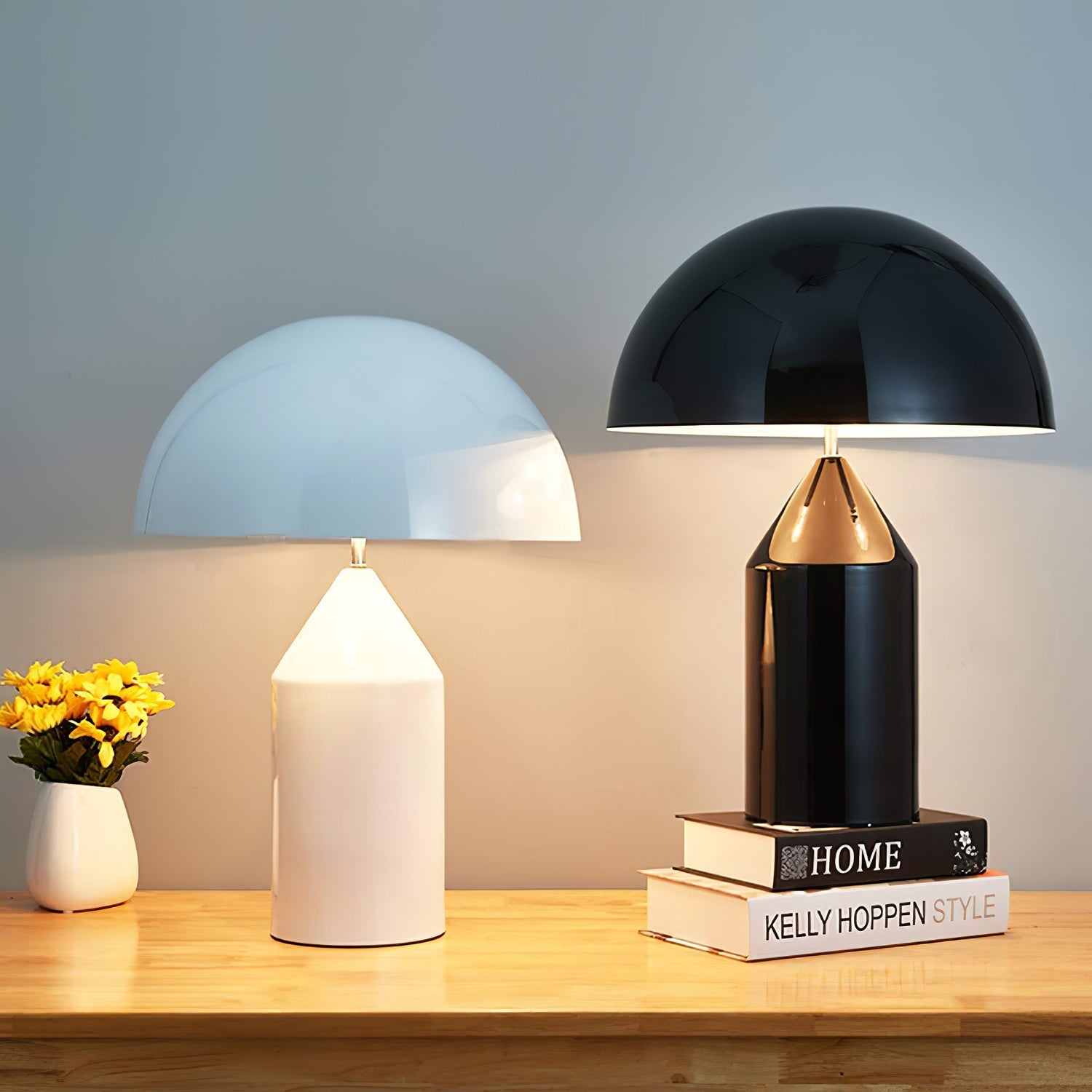 Brushed Metal Dome Table Lamp