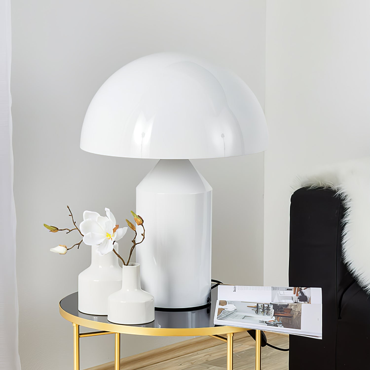 Brushed Metal Dome Table Lamp