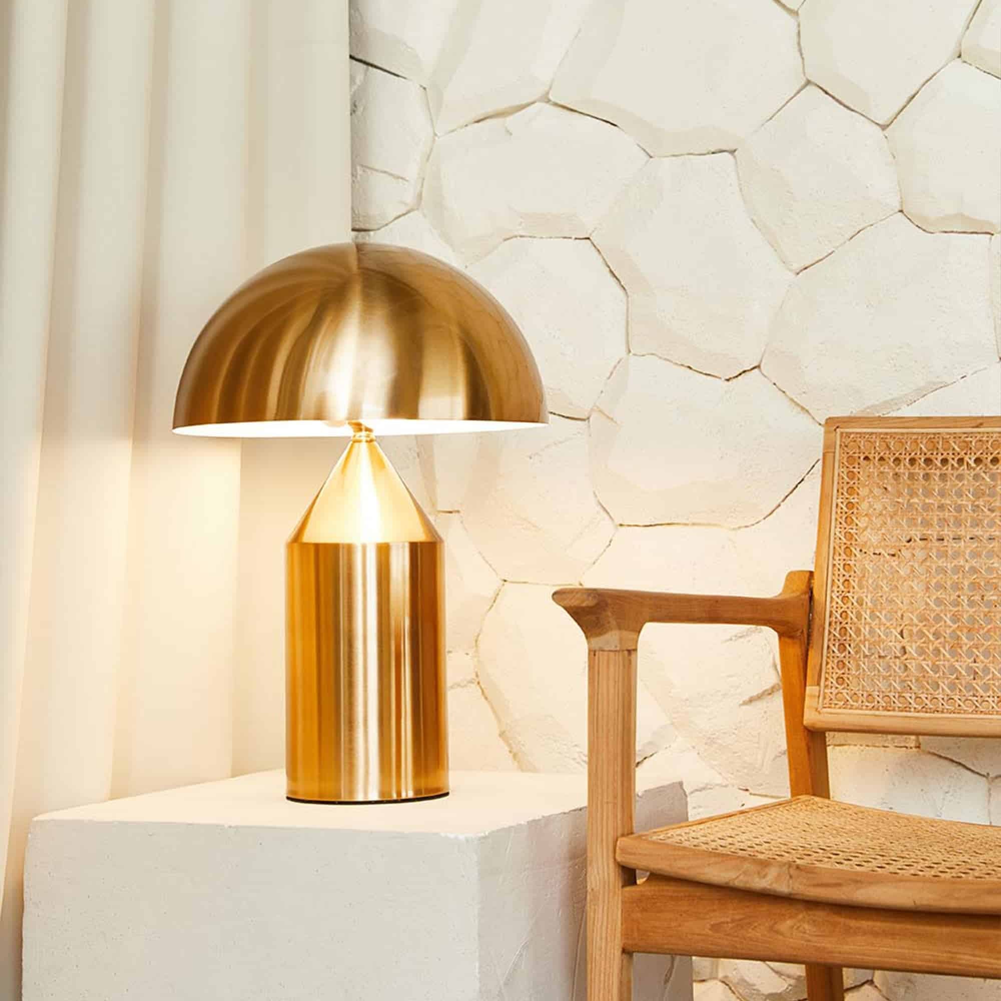 Brushed Metal Dome Table Lamp