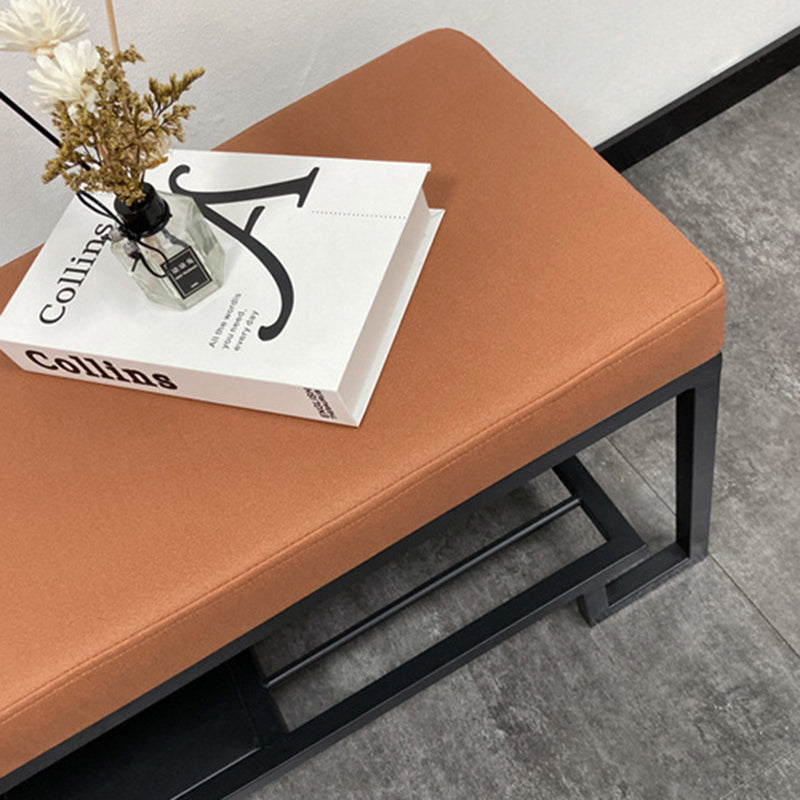 Upholstered Shoe Bench 2 Tier Iron Frame