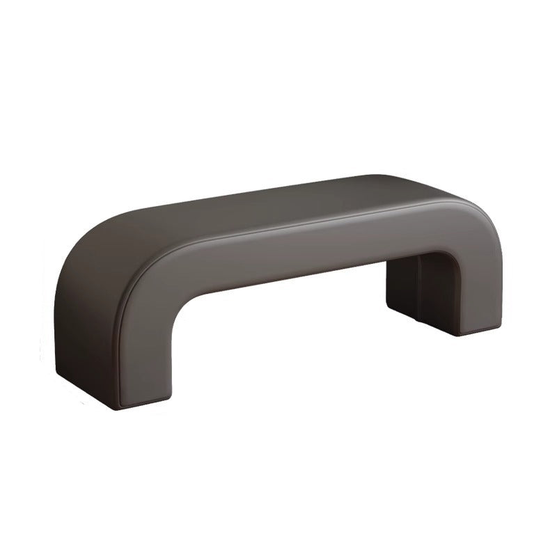 Boucle Upholstered Shoe Bench Wood Frame