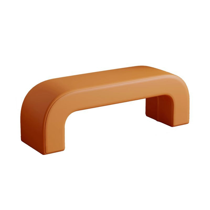 Boucle Upholstered Shoe Bench Wood Frame