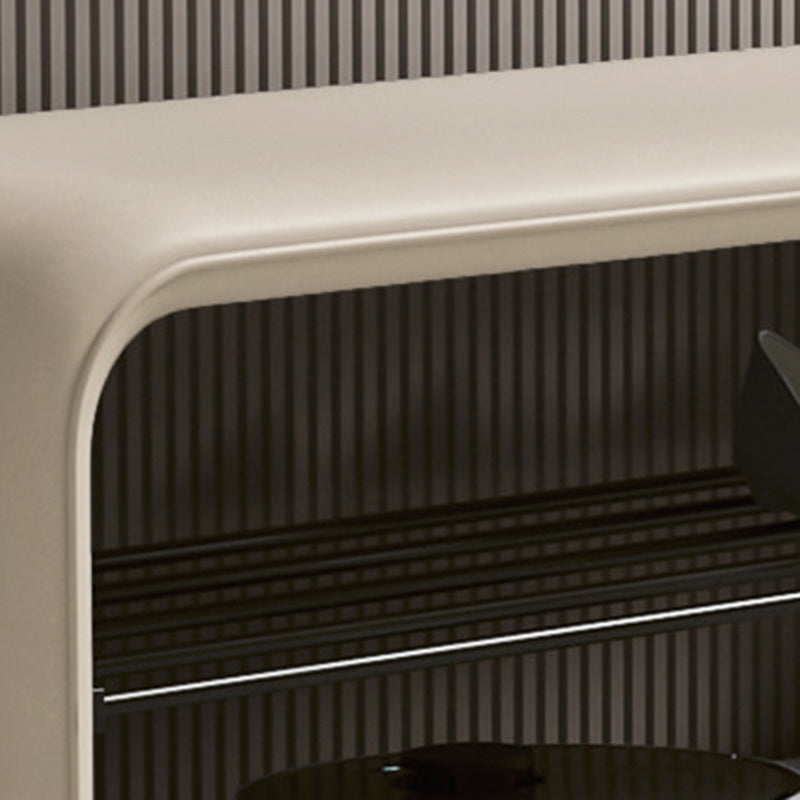 PU Leather Shoe Storage Bench with Steel Frame – 2 Tier Entryway